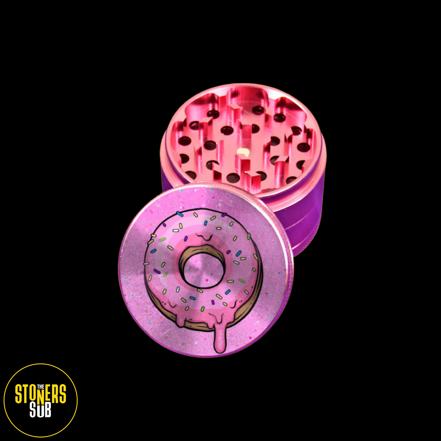 4 Piece Metal Pink Simpsons Donut Grinder