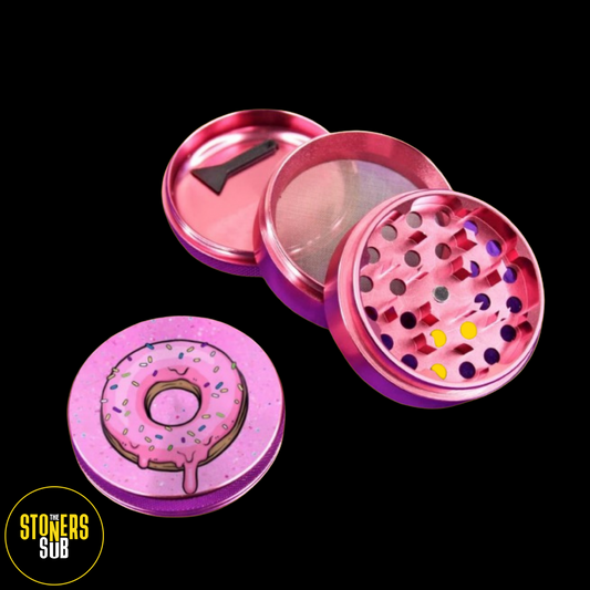 4 Piece Metal Pink Simpsons Donut Grinder